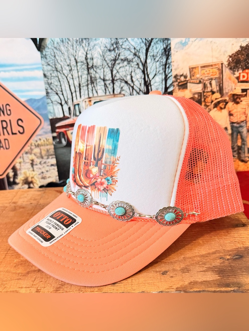 Otto Peach Trucker Hat - Picture 3 of 3